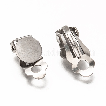 Accessoires de boucles d'oreilles clips à vis en 304 acier inoxydable STAS-L259-001C-P-1
