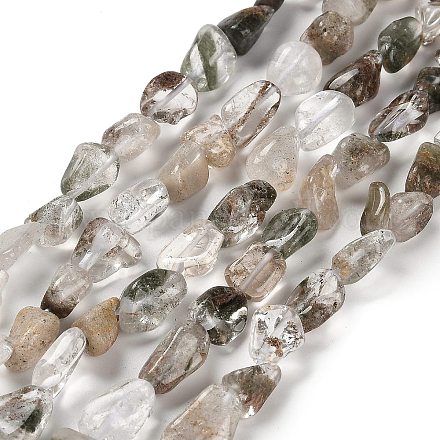 Натуральный зеленый lodolite кварц бисер пряди G-P497-01E-05-1