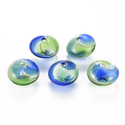 Perles de globe en verre soufflé à la main transparent GLAA-T012-34-1