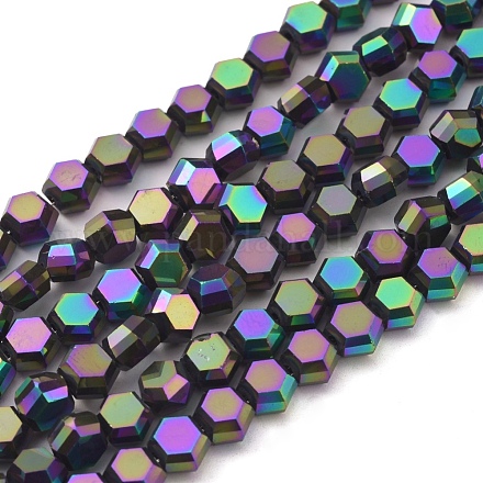 Chapelets de perles en verre électroplaqué EGLA-L018-C-FP01-1