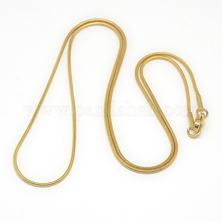Unisex de moda 201 de acero inoxidable collares de cadena de serpiente NJEW-L043-06G-1