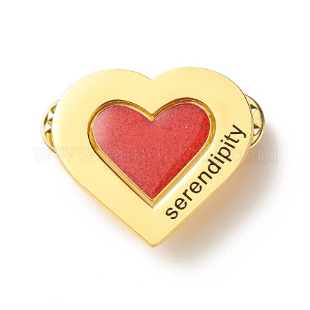 Serendipity Word Heart Flipped Enamel Pins Set JEWB-C012-03B-1
