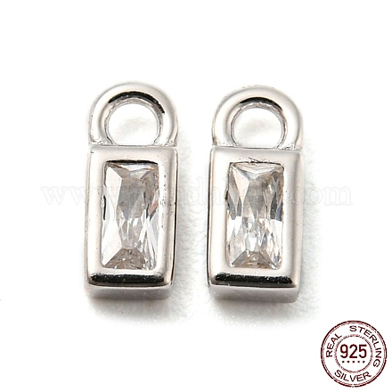 Charms de plata de ley chapados en rodio y platino auténtico. STER-K176-03E-P-1