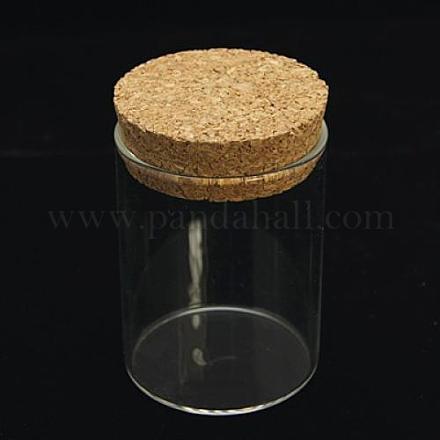 Glass Jar Glass Bead Containers X-CON-E007-70x47mm-1