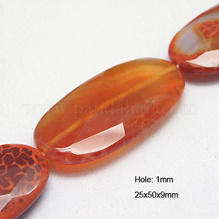 Natural Fire Crackle Agate Beads Strands G-G214-25x30mm-05-1