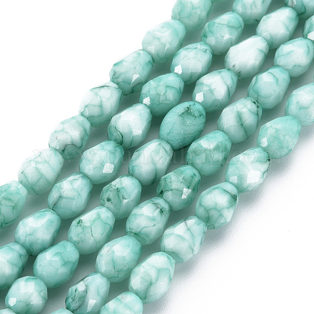 Fili di perle di vetro verniciate opache da forno EGLA-N006-007A-1