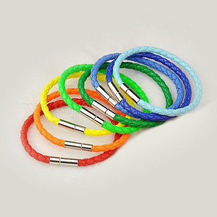 Korea PU Twist Braided Bracelets Making BJEW-D207-4mm-M-1