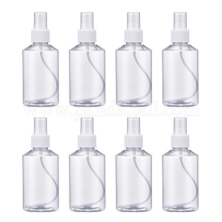 150mlの詰め替え可能なペットプラスチックスプレーボトル  液体用の空のポンプボトル  透明  5.3x13.5cm  容量：150ml（5.07液量オンス） TOOL-Q024-02D-01-1