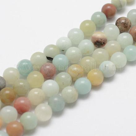 Brins de perles d'amazonite de fleurs naturelles G-G697-F06-4mm-1