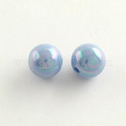 Perles rondes en acrylique plaqué de couleur AB X-SACR-Q109-20mm-01-1