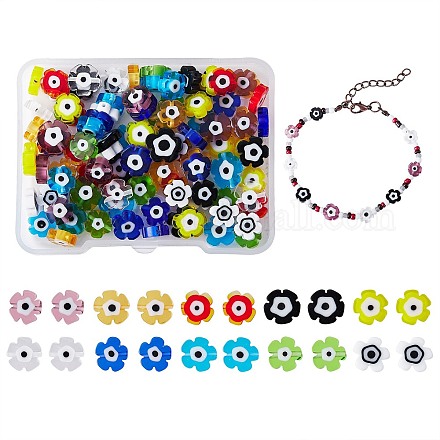 120 pièces 10 couleurs faites à la main mauvais œil perles au chalumeau LAMP-SZ0001-16-1