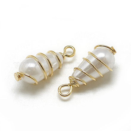 Colgantes de perlas de imitación de plástico abs KK-T032-090G-1