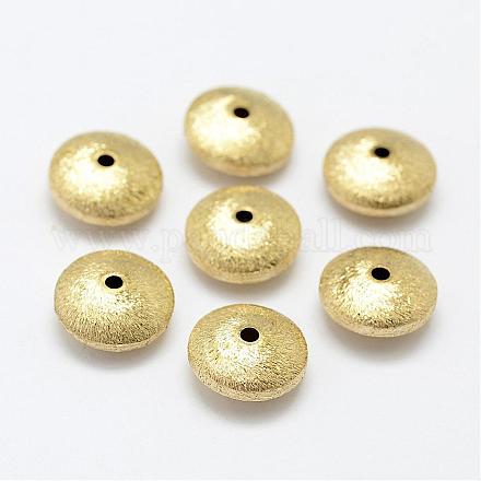 Brass Textured Beads KK-P095-46-1