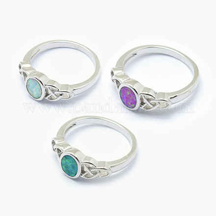 Synthetic Opal Finger Rings RJEW-O026-07P-1