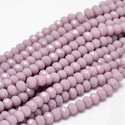 Faceted Rondelle Glass Beads Strands X-GLAA-I033-6mm-30-1