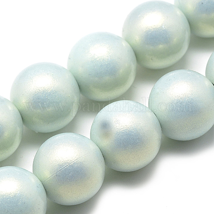 Perles acryliques opaques peintes à la bombe X-ACRP-Q024-10mm-G01-1
