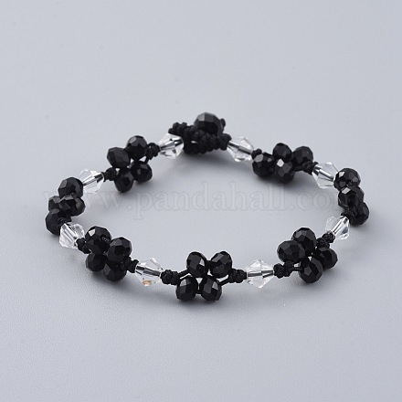 Bracelets de perles de verre à la main BJEW-JB04673-01-1