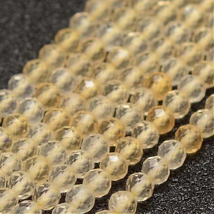 Chapelets de perles de citrine naturelle G-K182-2mm-15A-1