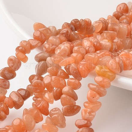 Nuggets Natural Red Aventurine Bead Strands G-M343-02-1