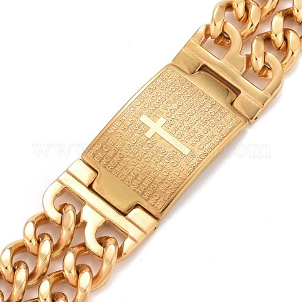 Rettangolo con braccialetto a maglie della Sacra Bibbia BJEW-G649-04G-A-1