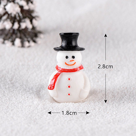 樹脂ディスプレイ装飾  クリスマスのために  雪だるま  ホワイト  28x18x15mm RESI-WH0008-28R-1