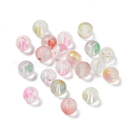 Frosted Glass Beads GLAA-P029-07B-1