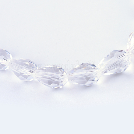 Chapelets de perles en verre transparent GLAA-R024-6x8mm-06-1