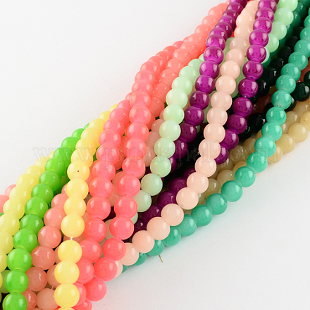 Spray Painted Glass Beads Strands DGLA-R001-6mm-M-1