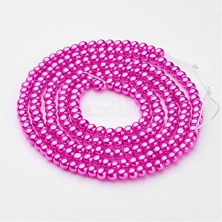 Glass Pearl Beads Strands HY4MM114-1