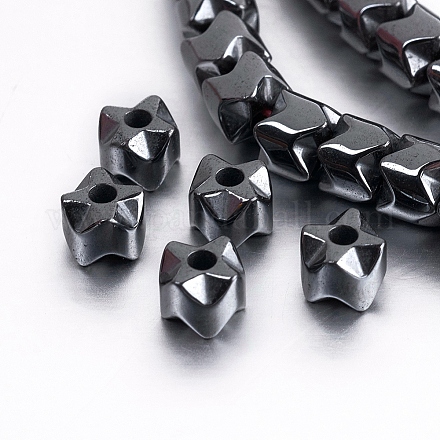 Chapelets de perles en hématite synthétique sans magnétiques G-P341-10-5x4mm-1