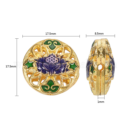 Perlas de esmalte de aleación de estilo chino ENAM-E329-32A-G-1