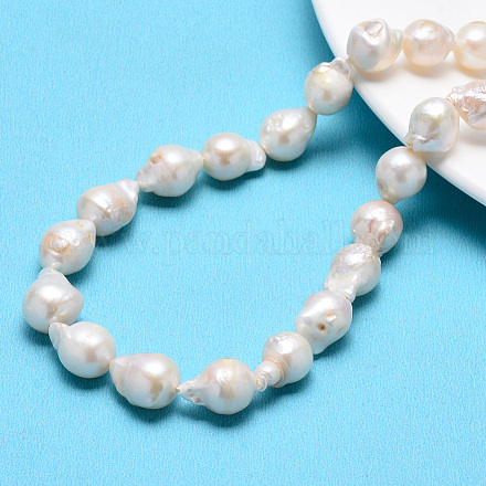 Fili di perle di keshi di perle barocche naturali PEAR-S012-66-1