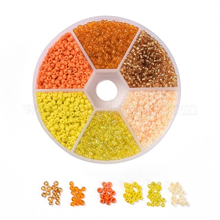 6 color 12/0 cuentas de semillas de vidrio SEED-X0052-03D-2mm-1