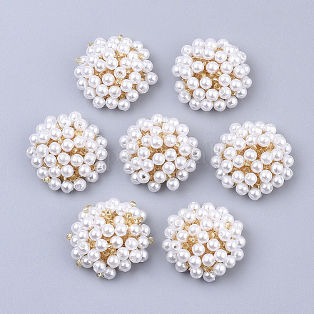 Cabujones de perlas de imitación de plástico ABS FIND-S319-25A-1
