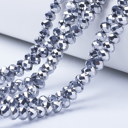 Electroplate Transparent Glass Beads Strands EGLA-A034-T6mm-UA05-1