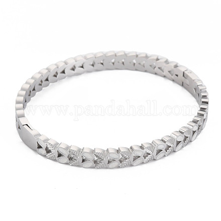 Bracelet feuille en acier inoxydable avec émail pour femme BJEW-N017-017P-1