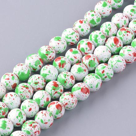 Chapelets de perles en verre de style mat DGLA-S113-16mm-D01-1