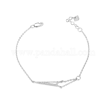 TINYSAND Fashion 925 Sterling Silver Cubic Zirconia Cupid/Cherub's Arrow Bracelet TS-B304-S-1