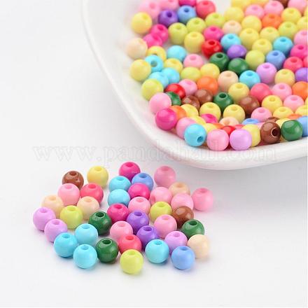 Perles de boule en acrylique massif X-SACR-R812-5mm-M-1