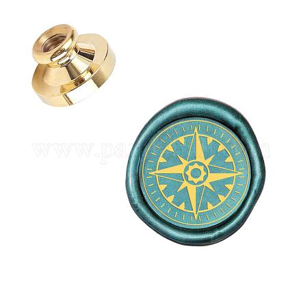 CRASPIRE Wax Seal Stamp Gear Compass AJEW-WH0130-641-1