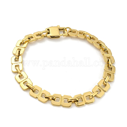 Ion Plating(IP) 304 Stainless Steel Rectangle Link Chain Bracelets BJEW-D030-12G-1