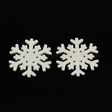 Dyed Snowflake Wood Cabochons WOOD-R240-20-1