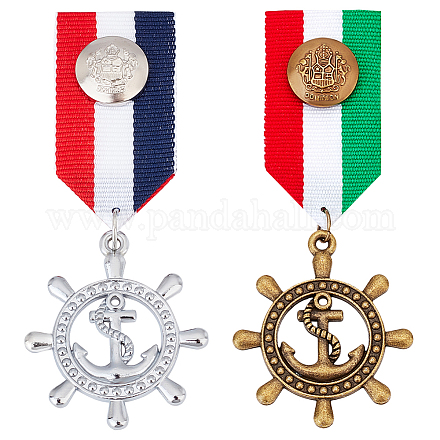 AHANDMAKER 2Pcs Costume Military Badge Medal FIND-GA0002-75-1