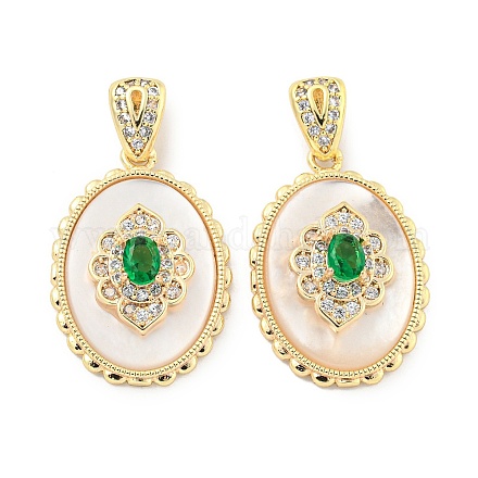 Латунные микропаве прозрачные подвески с фианитом KK-L211-007G-1