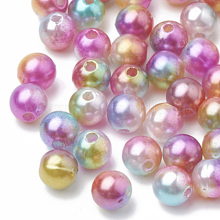 Perles en acrylique de perle d'imitation MACR-Q222-03-6mm-1