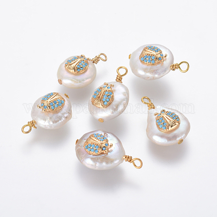 Colgantes naturales de perlas cultivadas de agua dulce PEAR-L027-04D-1