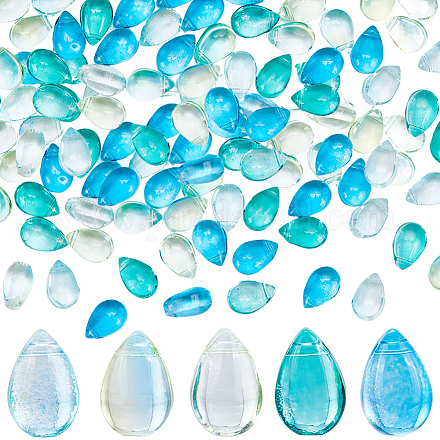 Sunnyclue 150 pièce de perles de verre transparentes de 5 couleurs GGLA-SC0001-58-1