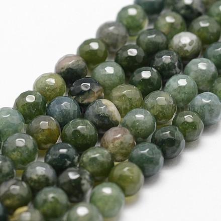 Natural Moss Agate Beads Strands G-D840-25-6mm-1