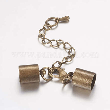Brass Chain Extender and Lobster Claw Clasps KK-K191-01AB-1
