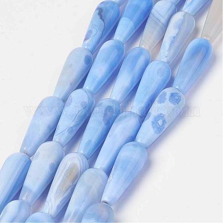 Natural & Dyed Stripe Agate Beads Strands G-K170-01C-1